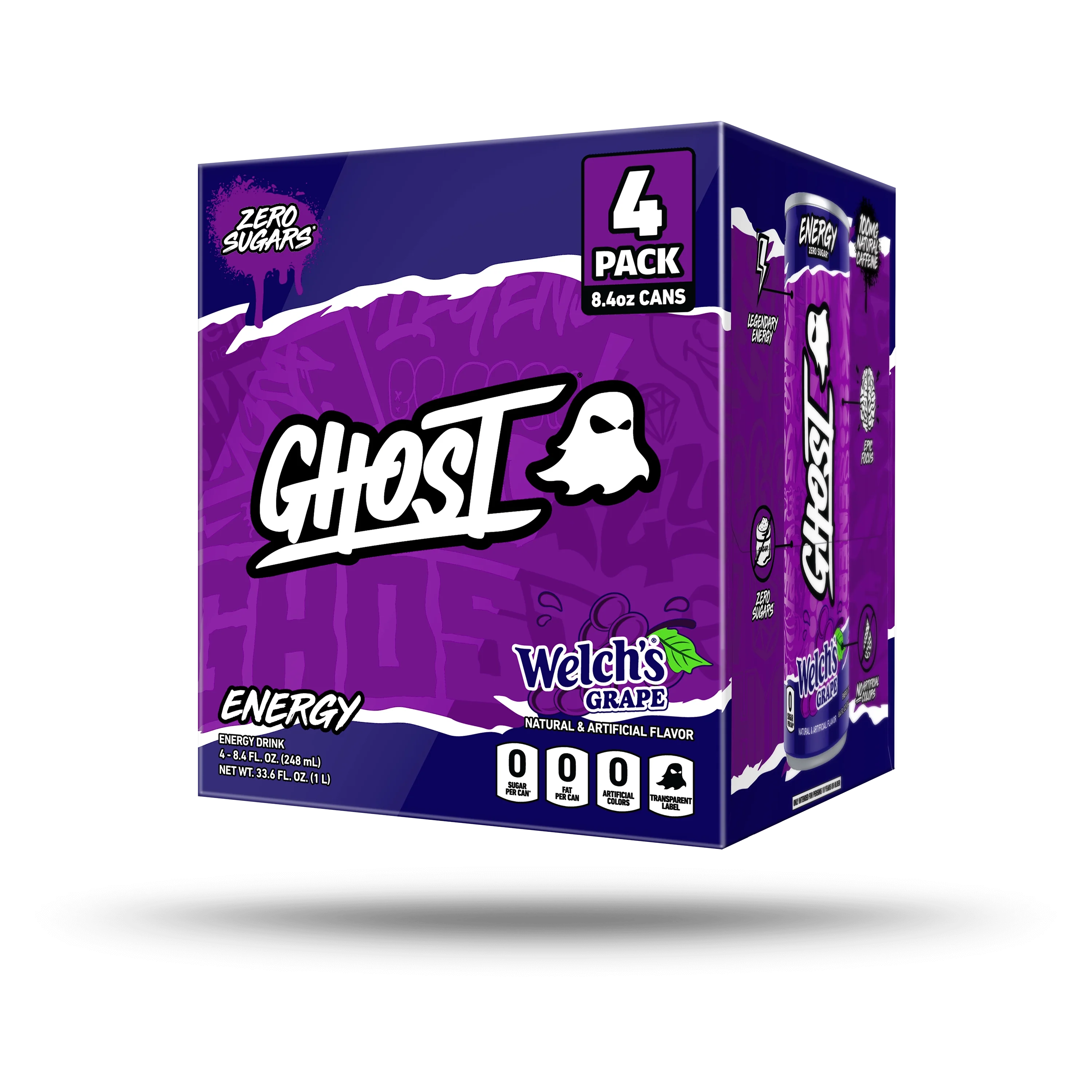 GHOST® ENERGY HALF CAN 4-PACK x WELCH'S® | WELCH'S® "GRAPE" 4-PACK