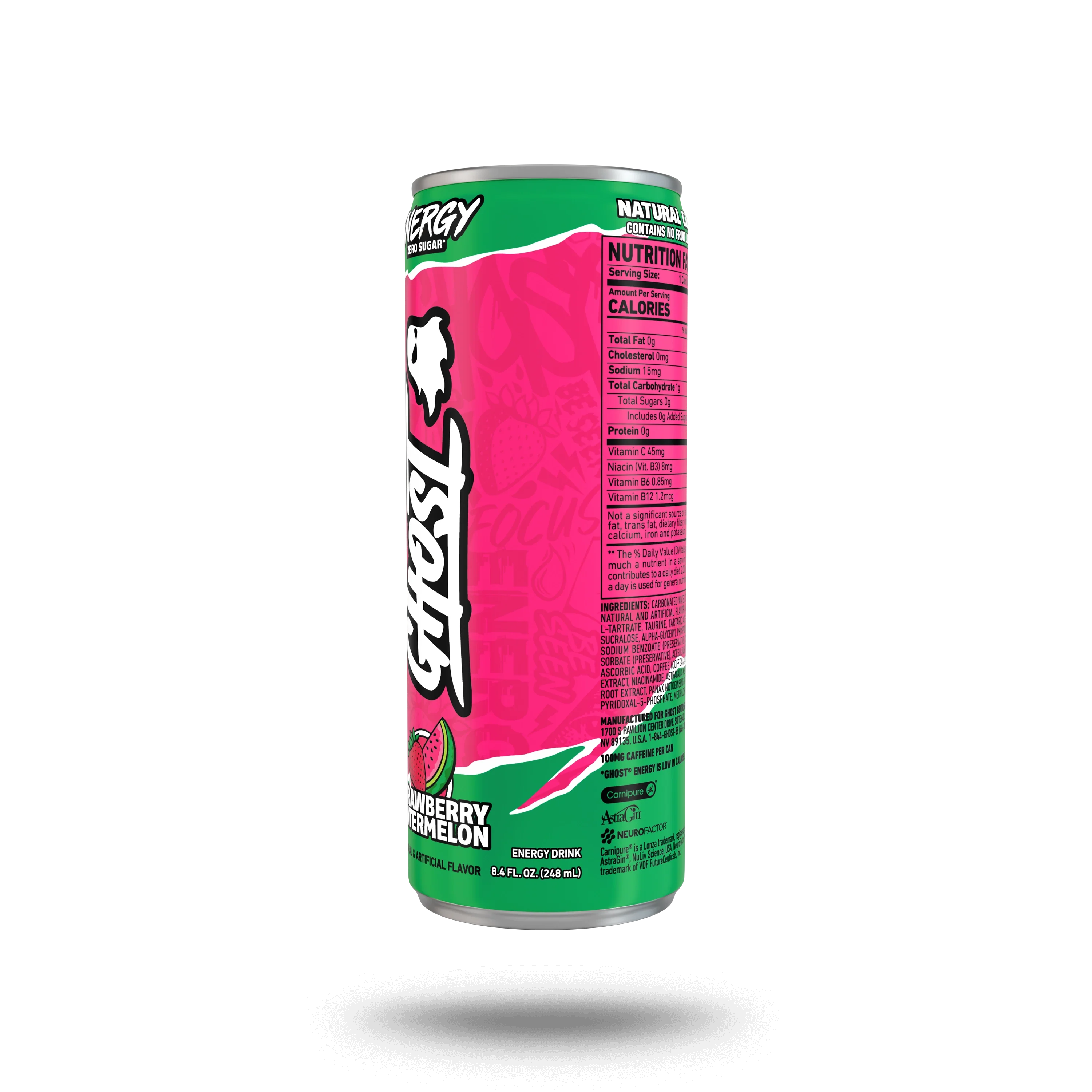 GHOST® ENERGY HALF CAN | STRAWBERRY WATERMELON HALF CAN - Image 2