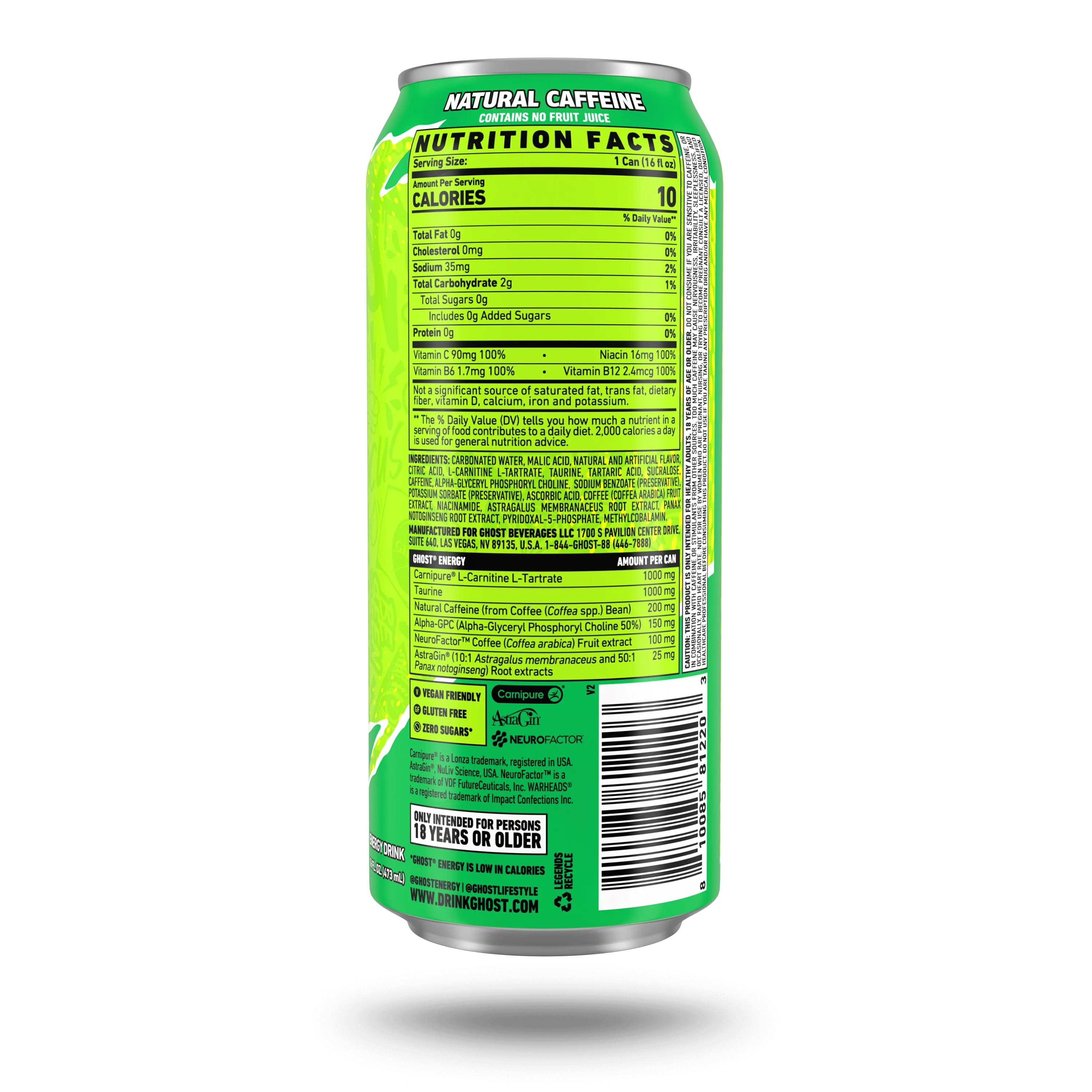 GHOST® ENERGY x WARHEADS® | WARHEADS® "SOUR GREEN APPLE" - Image 3